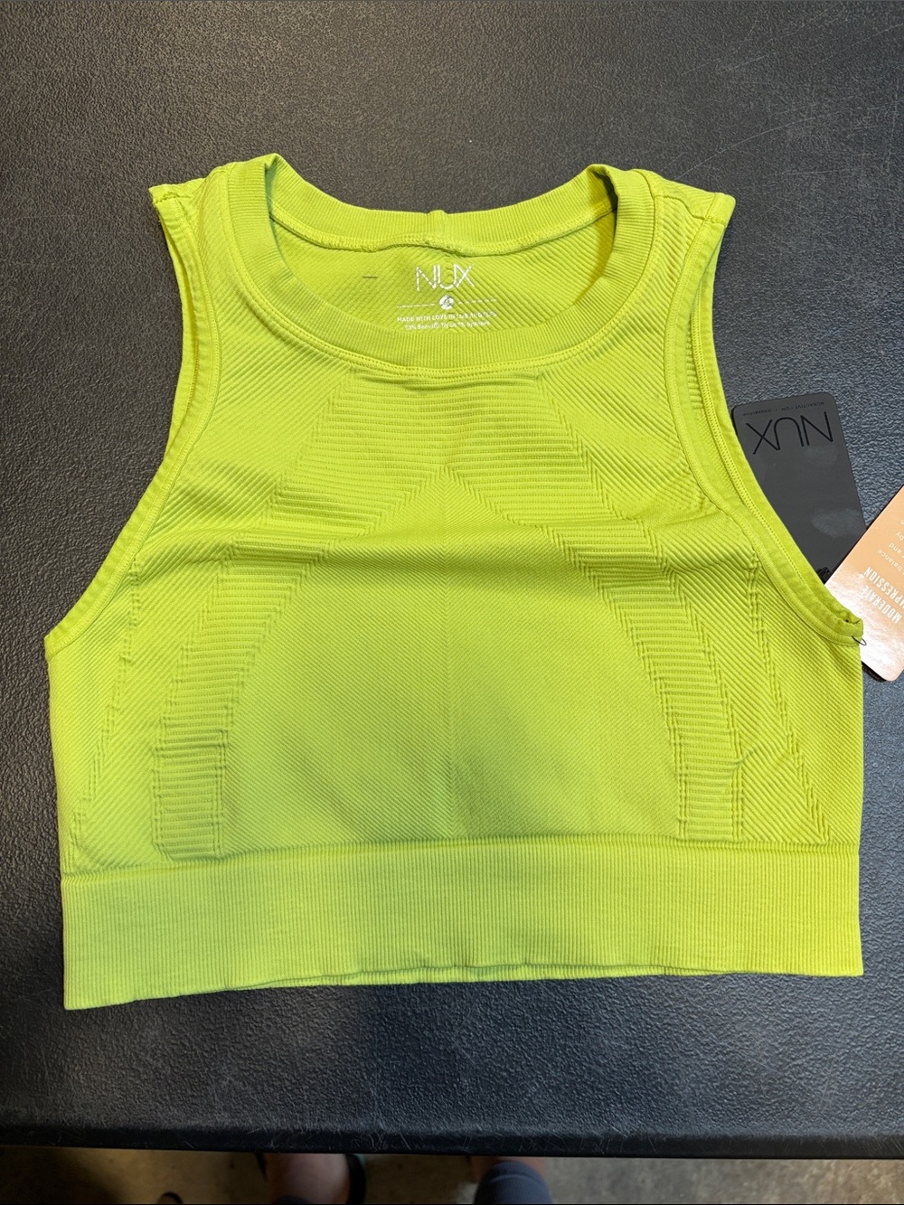 NUX Neon Lime Seamless Crop Tank Top